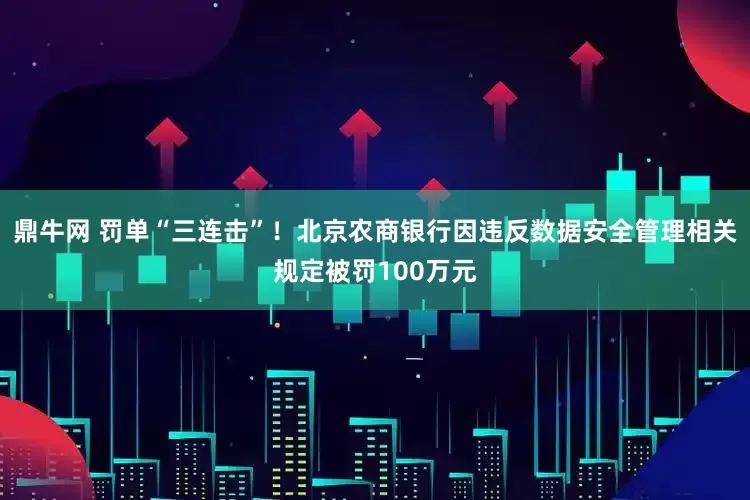 鼎牛网 罚单“三连击”!北京农商银行因违反数据安全管理相关规定被罚100万元